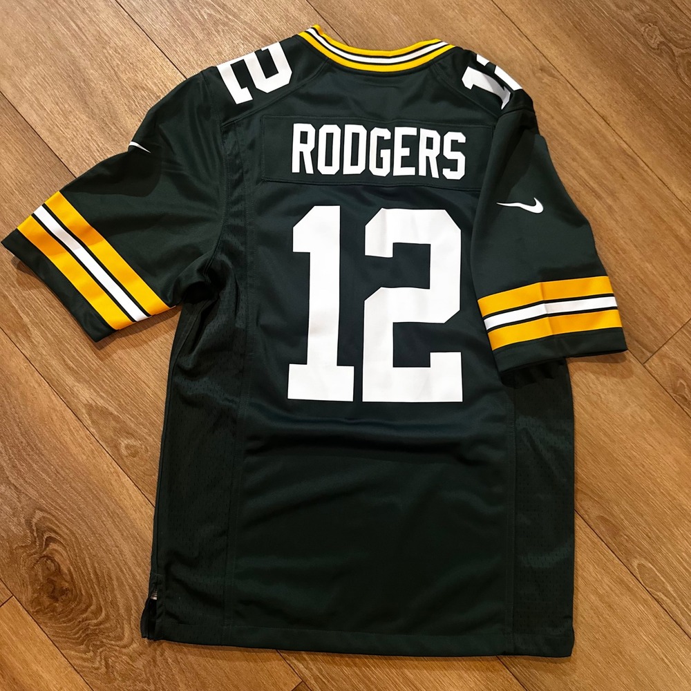 Nike Green Bay Packers Aaron Rodgers 12 Jersey Mens Small Green 67NM-GPGH